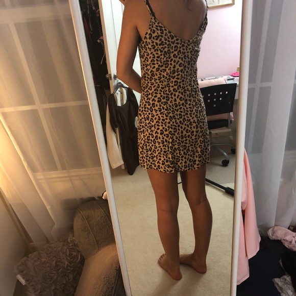Cheetah Print Thin Strap Flowy Summer Dress - Picture 3 of 4